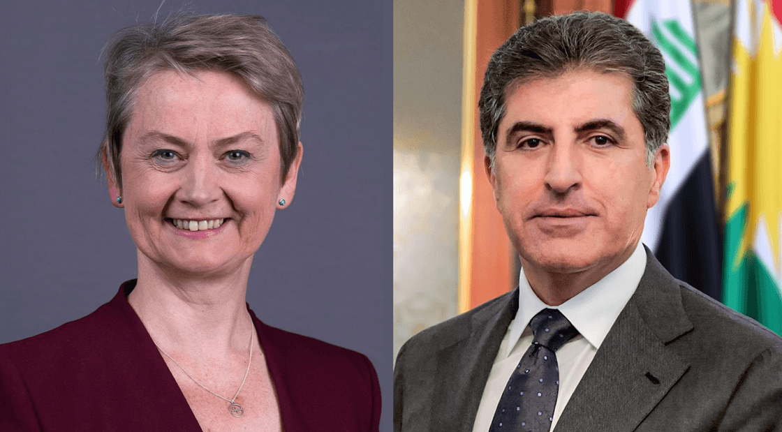 وزيرة الخارجية البريطانية تدين الهجوم على منزل رئيس إقليم كوردستان خلال اتصال مع نيجيرفان بارزاني